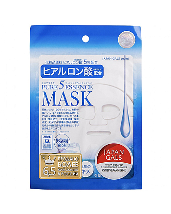 Japan Gals Pure5 Essence Hyaluronic Acid Mask - Маска с гиалуроновой кислотой 30 мл - hairs-russia.ru